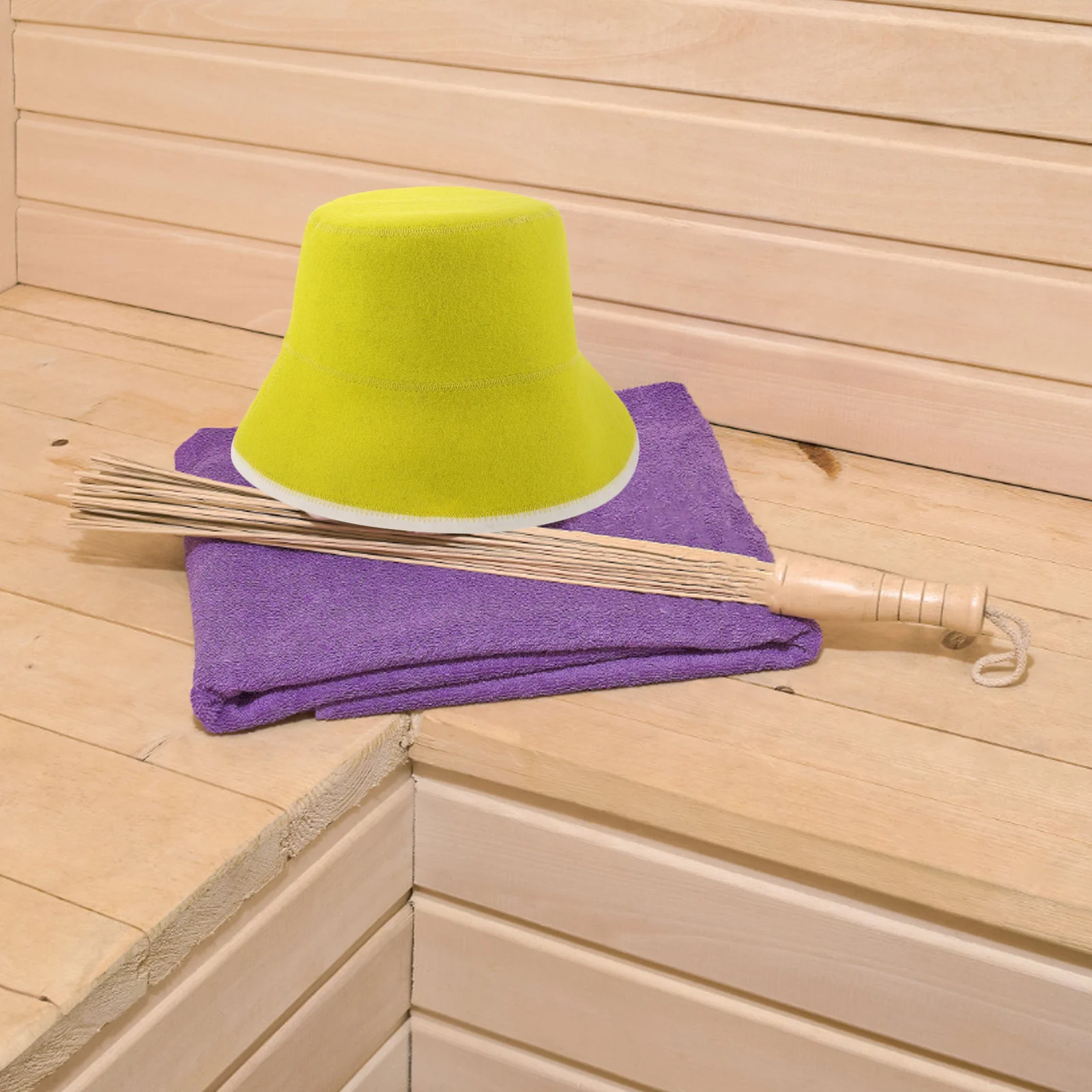 

Red Wool Felt Sauna Hat Bath Cap Lightweight Portable Shower Hair Cover for Women Comfortable Household Bathing