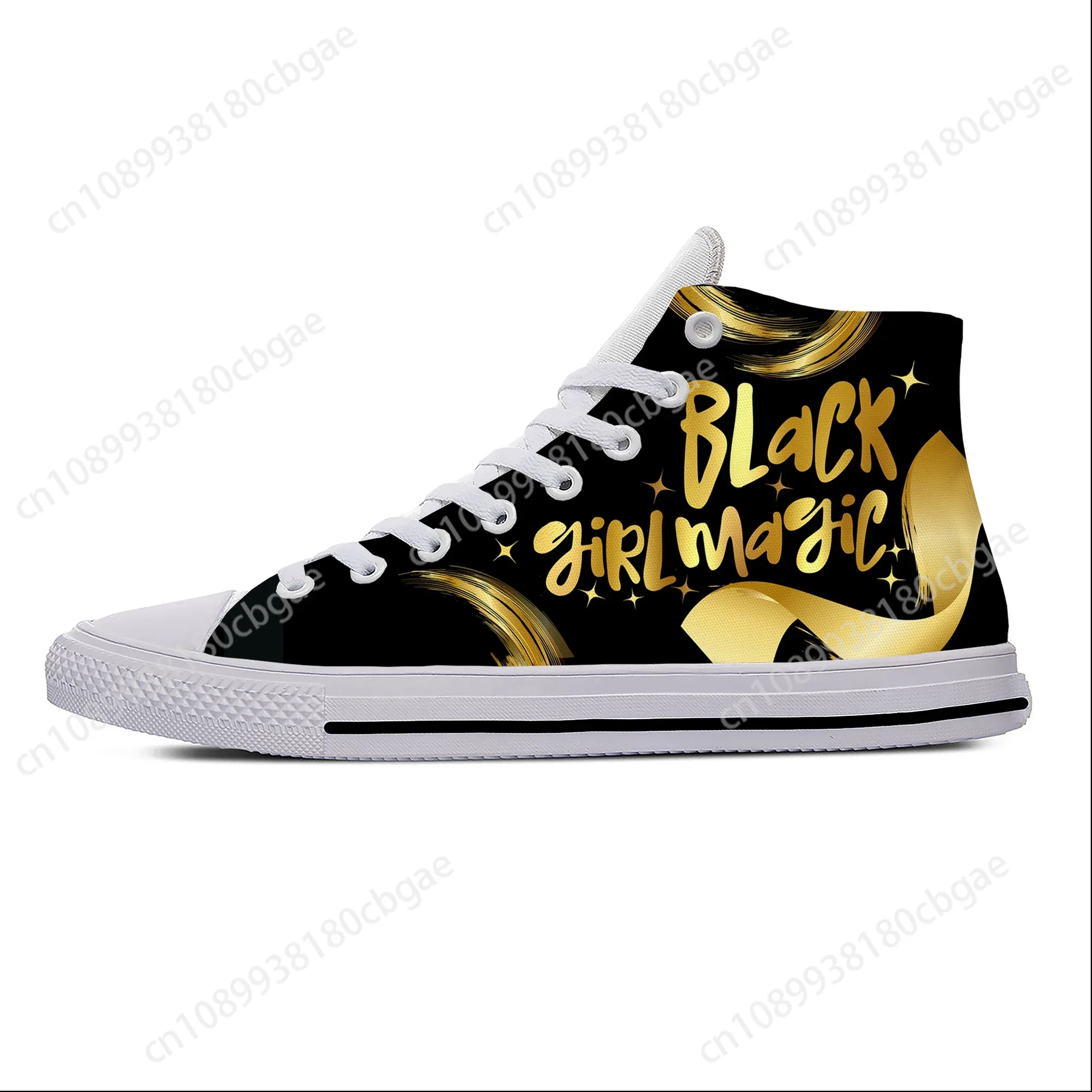 Black Girl Magic High Top Sneakers Mens Womens Teenager Casual Shoes Canvas Running Shoes Cosplay 3D Print Lightweight shoe