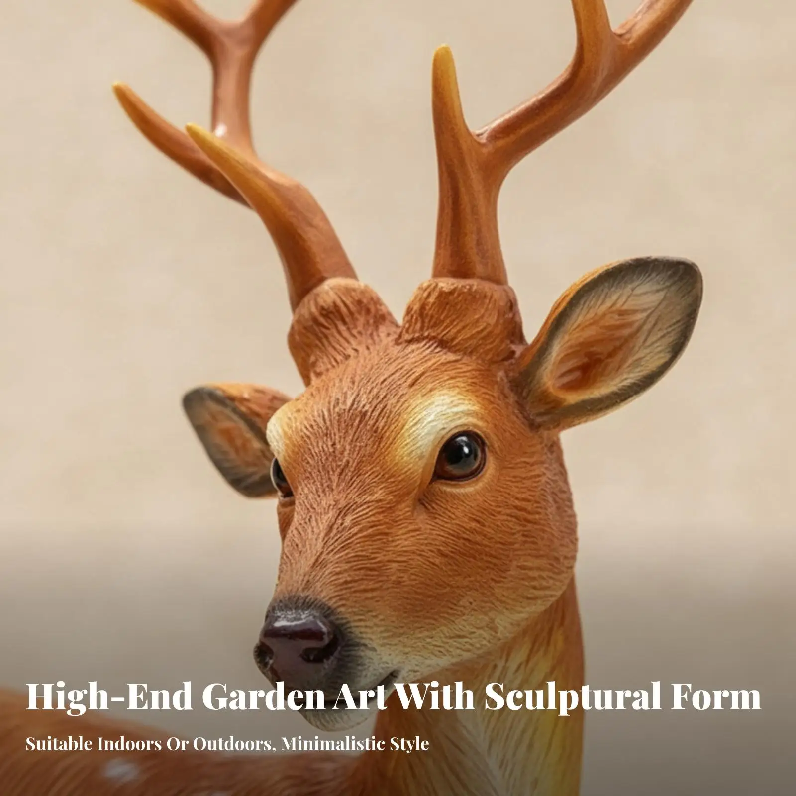 Animal Figurine Deer with Fawn Resin Statue for Covered Patio Shelf Decorative Art Object