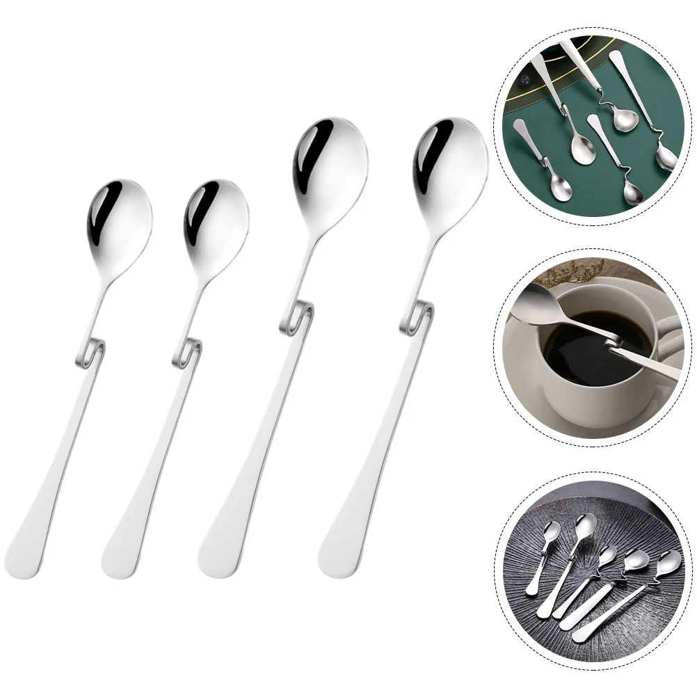 

S-shaped Coffee Spoon Spoons Mixing Honey for Stir Dessert Stainless Steel Yogurt Cutlery