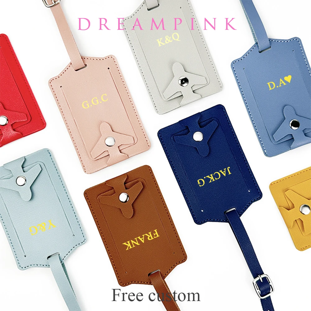 Custom Letters Luggage Tag Plane Name Card Suitcase Identifier Label Tag Personalized Initials Gift Airplane Travel Accessories