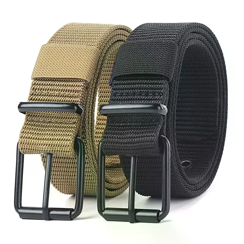 Outdoor Sports Belt Men's Belt Porous Canvas Pin Buckle Leather Belt Women's Trendy Eyelet Belt With Jeans Belt For Men Women
