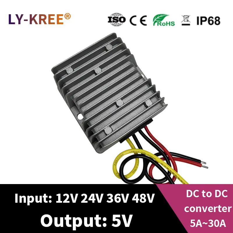 LY-KREE 12V 24V 36V 48V to 5V converter step-down Voltage reduction module transformer Voltage regulator 10A 20A 30A