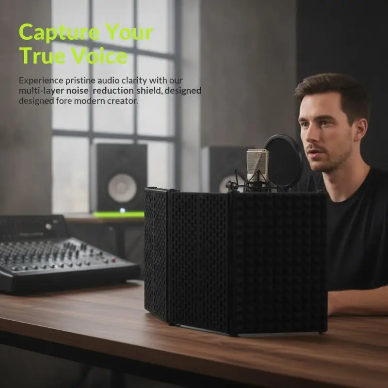 3/5 Panel Reflection Filters Professional Studio Recording Microphone Isolation Shield Suitable For Any Condenser Mic