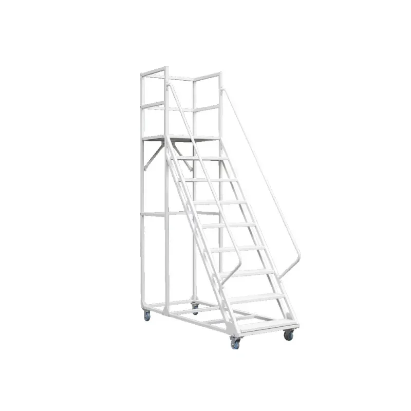 FOR Mobile wheeled climbing ladder platform shopping mall supermarket tallying ladder warehouse shelf ladder