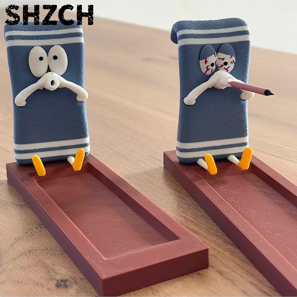 Towelie Servietsky Räucherstäbchenhalter, SP Handtuchfigur Realistische Handwerkskunst Aromatherapie-Diffusor zum Verbrennen von Räucherstäbchen