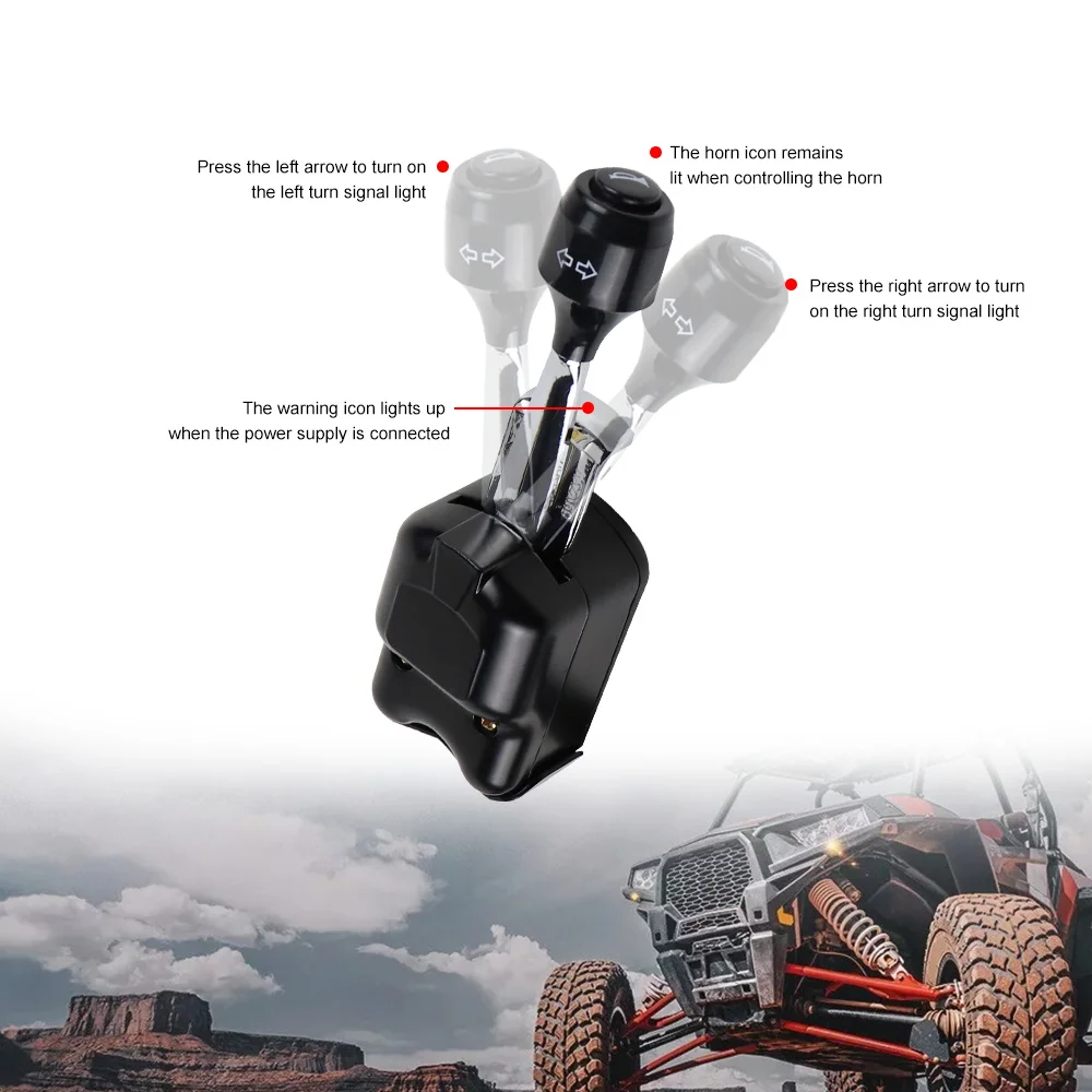 LED Turn Signal Light and 105D Horn with Column Switch for Polaris RZR PRO XP Pioneer 700 for Can-Am Commander Max
