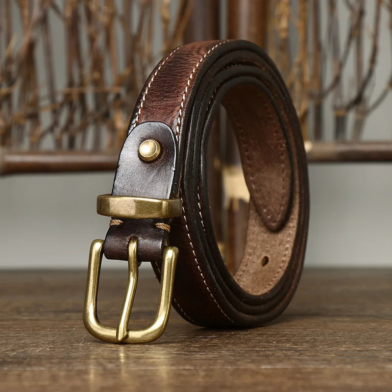 women-new-copper-buckle-leather-belt-korean-style-trendy-versatile-personalized-retro-pure-cowhide-waist-fashionable-handmade