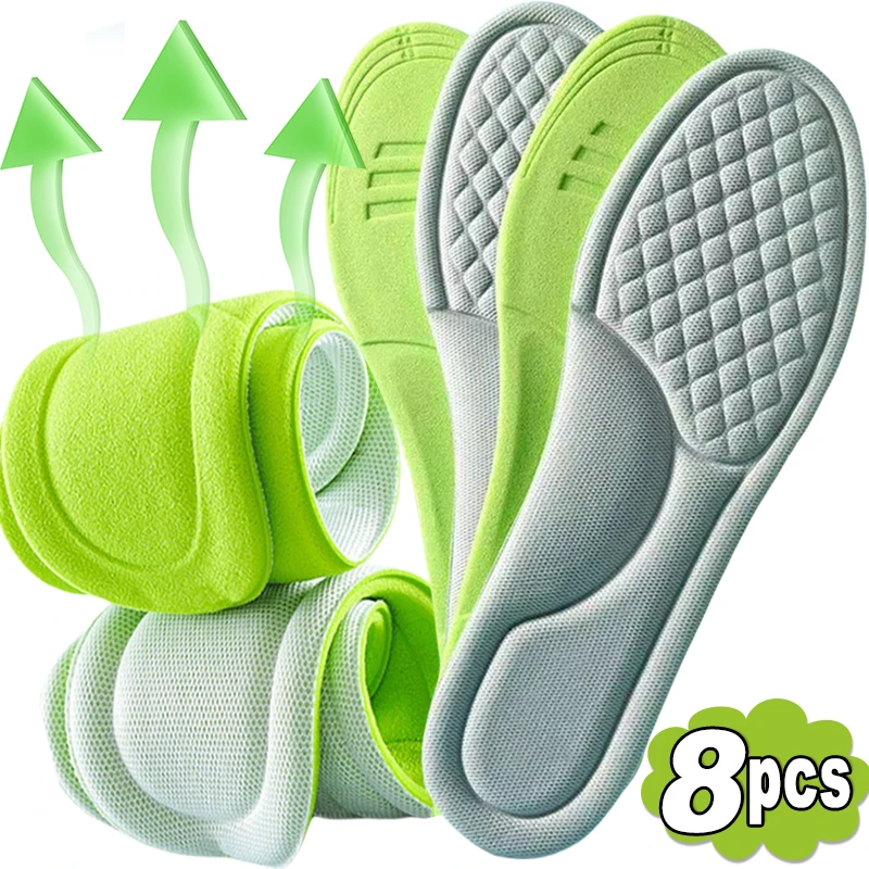 

2/8pcs Soft Memory Foam Orthopedic Insoles Deodorizing Insole For Shoes Sports Absorbs Sweat Soft Antibacterial Shoe Accessories