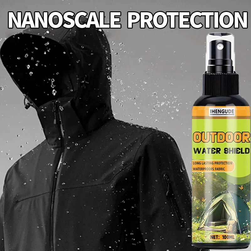 Outdoor Waterproof Spray 100ml - Nano Coating for Tent Camping Gear Sneakers Jackets Long-lasting Water Repellent
