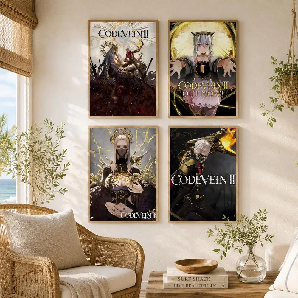 Video Game C-Code Vein 2 Painting Calligraphy High-Quality Canvas Wall Mural Crease-Free For Living Room Bedroom Interiors