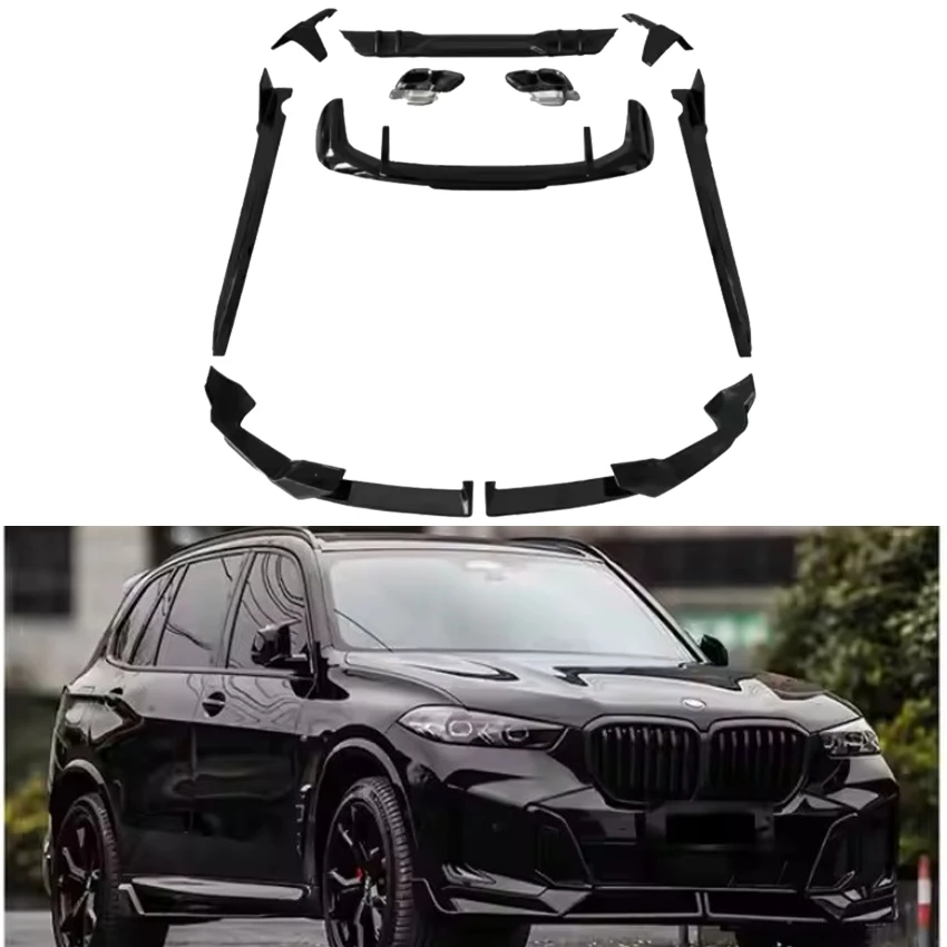 

2023 To 2025 For BMW X5 G05 LCS M Sport MP Style Body Kit Car Bumper Lip Diffuser Side Skirts Spoiler Splitters By Gloss Black