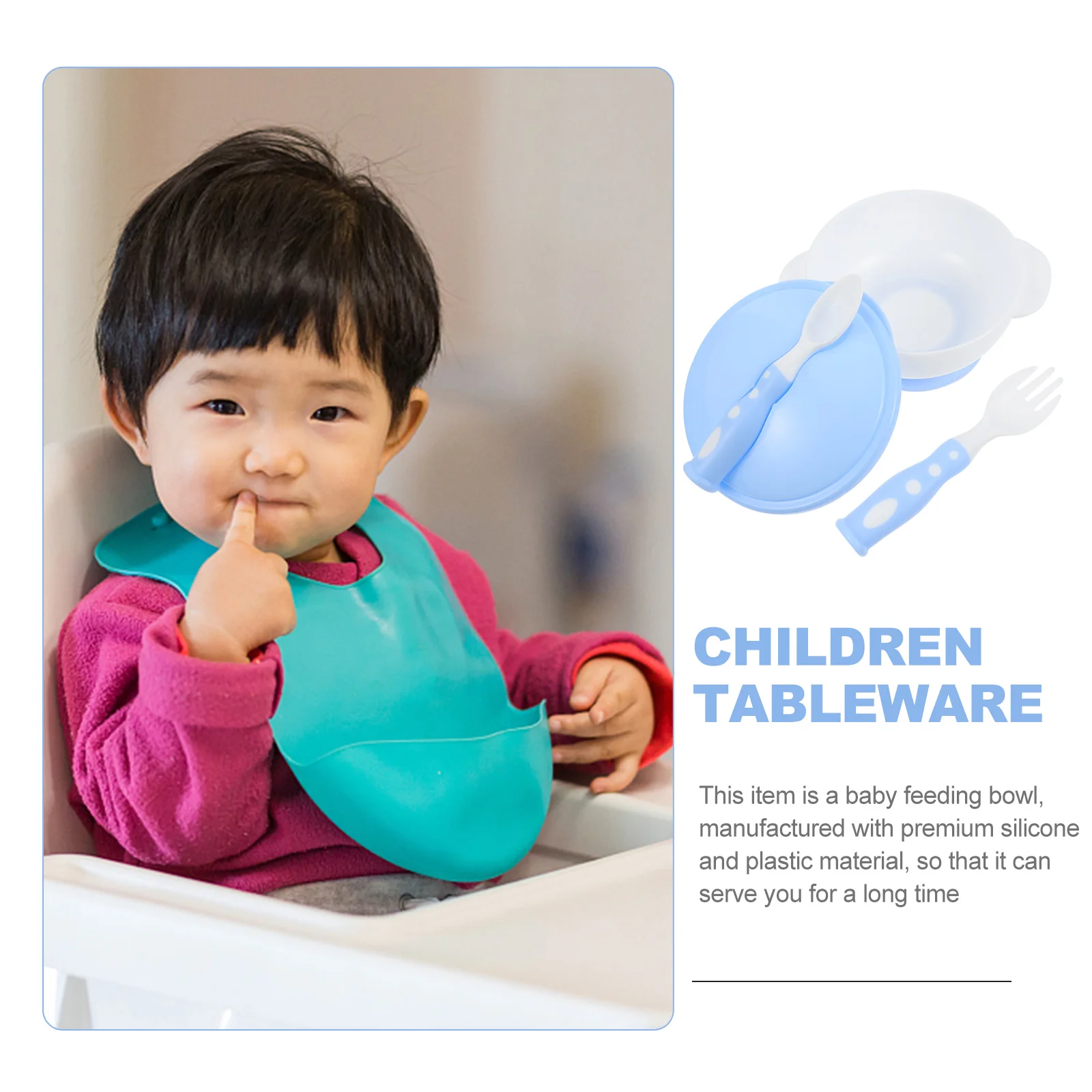 

1 комплект, набор детских мисок на присоске, вилка, ложка, прочный практичный контейнер для хранения еды, привлекает внимание ребенка, подарок для кормления малышей