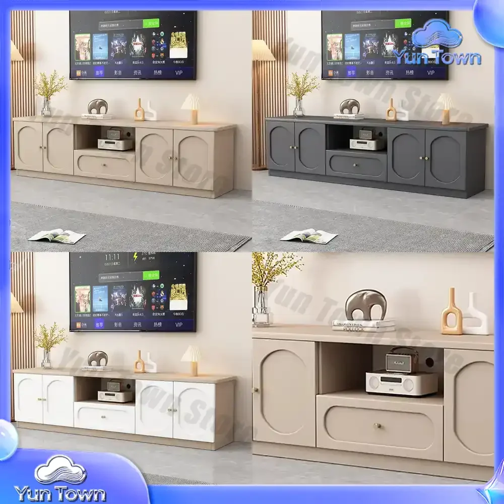 Eleganter TV-Ständer mit Metallgriffen im Europäischen Stil, Modernes Nordisches TV-Möbel für Wohnzimmer