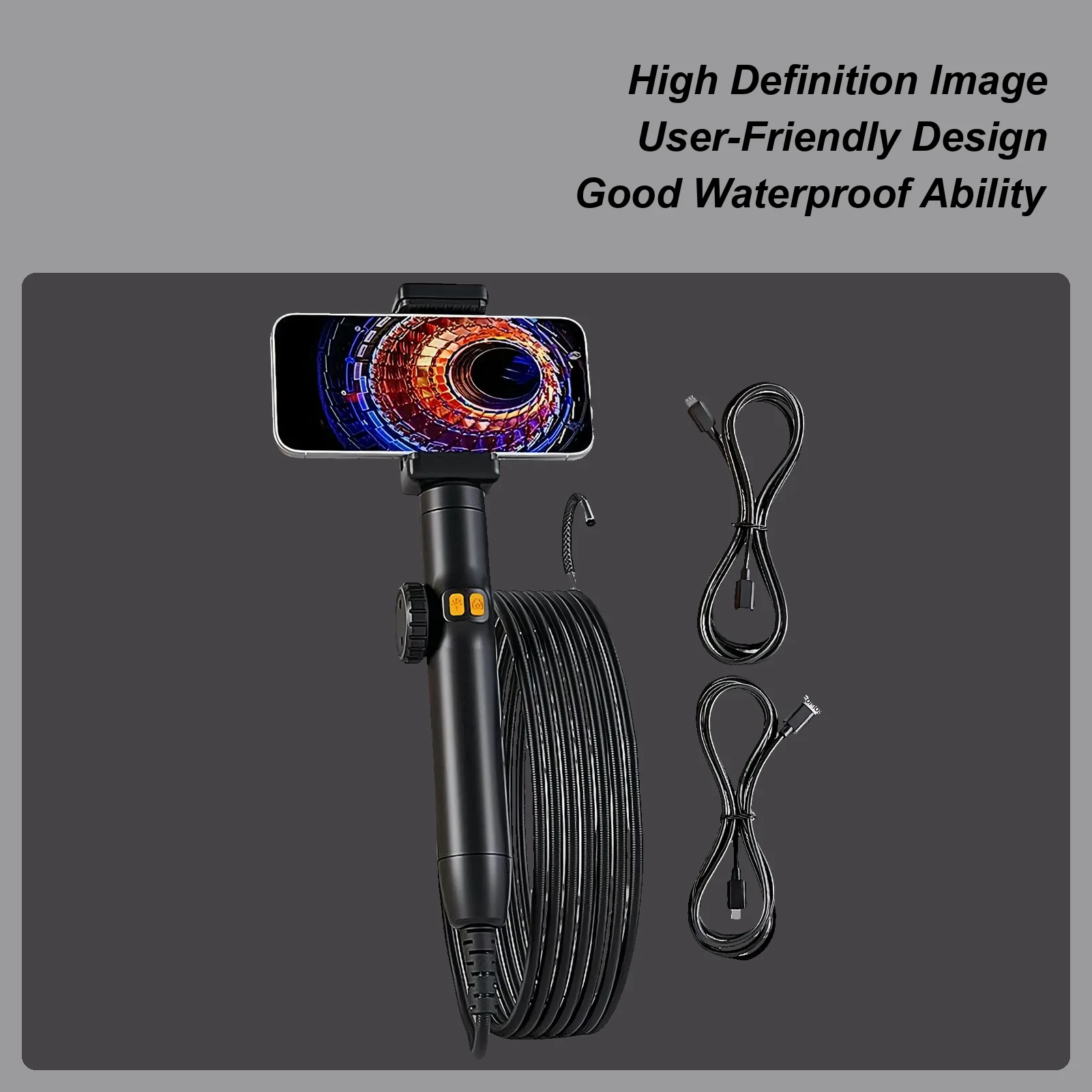 

Borescope With Articulating Head Industrial Endoscope Camera Flexible Snake Scope For Mechanics Electrical Equipment Duct