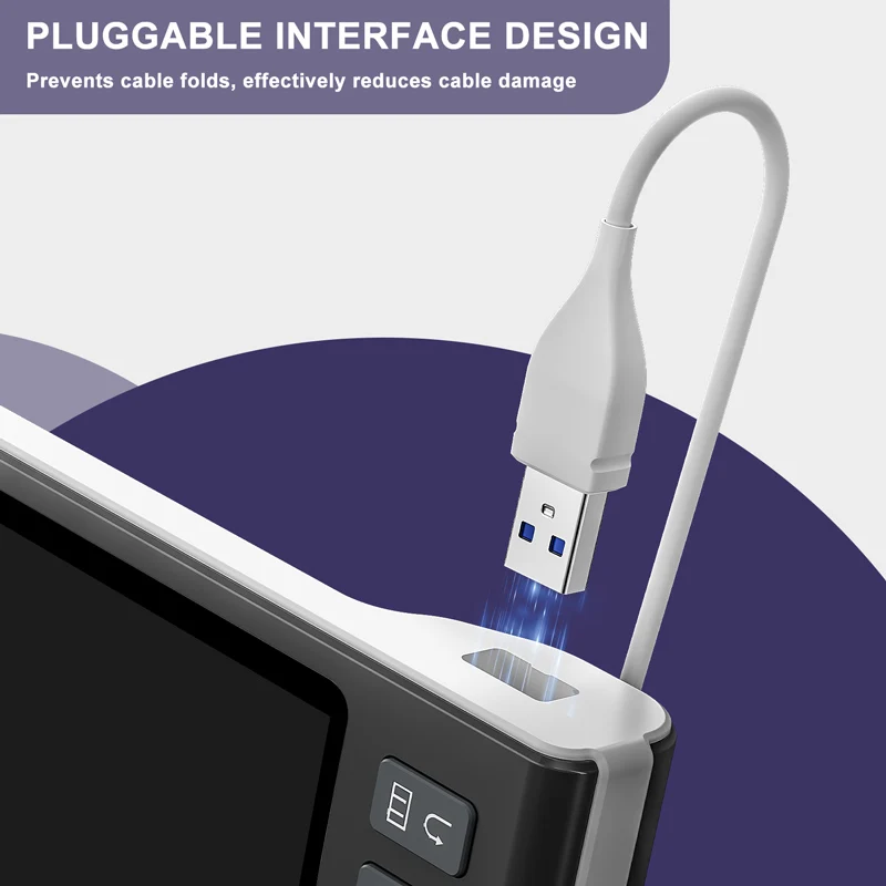7'' IPS Screen Endoscope Camera Ear Cleaner Visual Otoscope 3.9MM Ultra Thin Waterproof Lens 1080P Split Design with Holder
