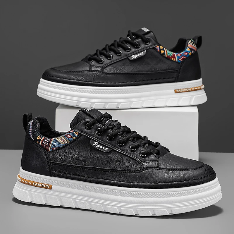 

New Thick Sole Height Increasing Casual Men's Shoes Large Size Spring and Autumn Niche Trend Versatile Flat Sports Men's Shoes