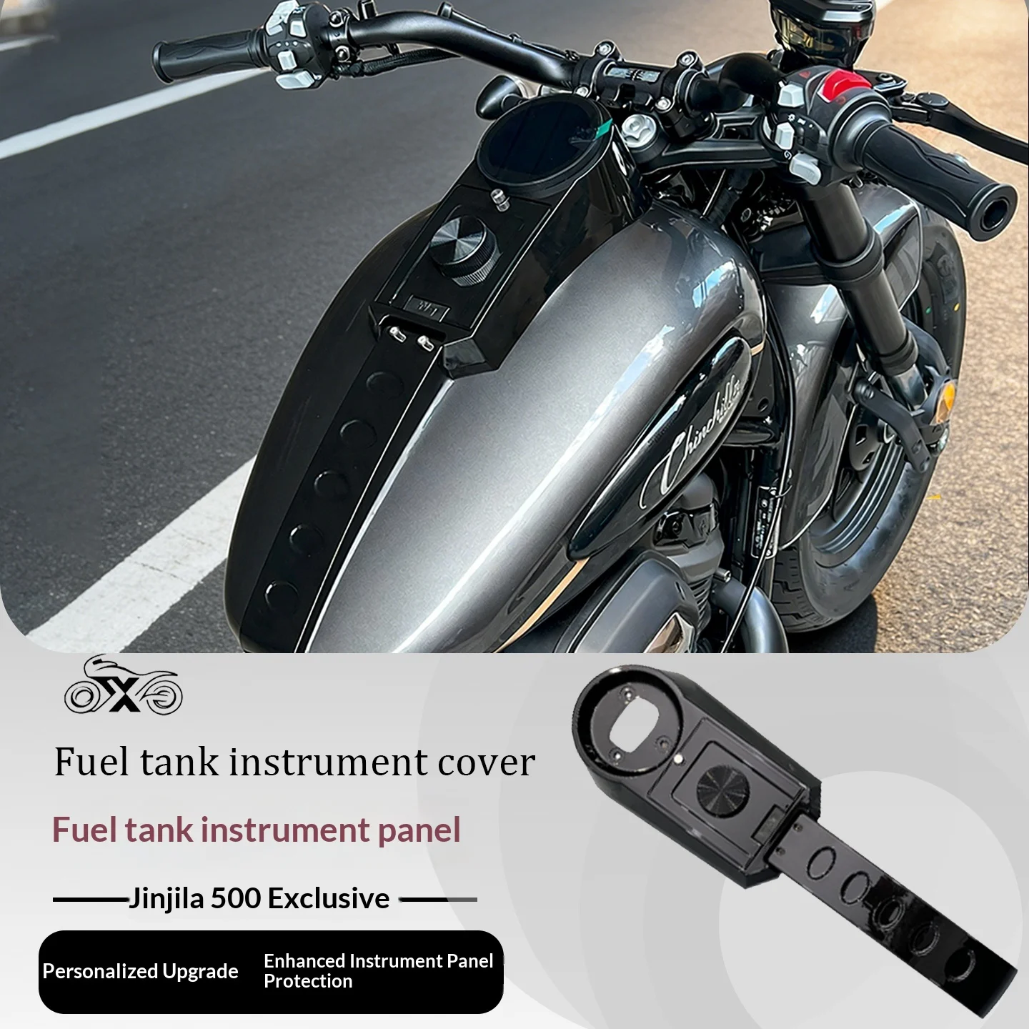 【Premium】For Chinchilla 500 motorcycle modified fuel tank dashboard cover decorative fuel tank cover waterproof, corrosion-resis