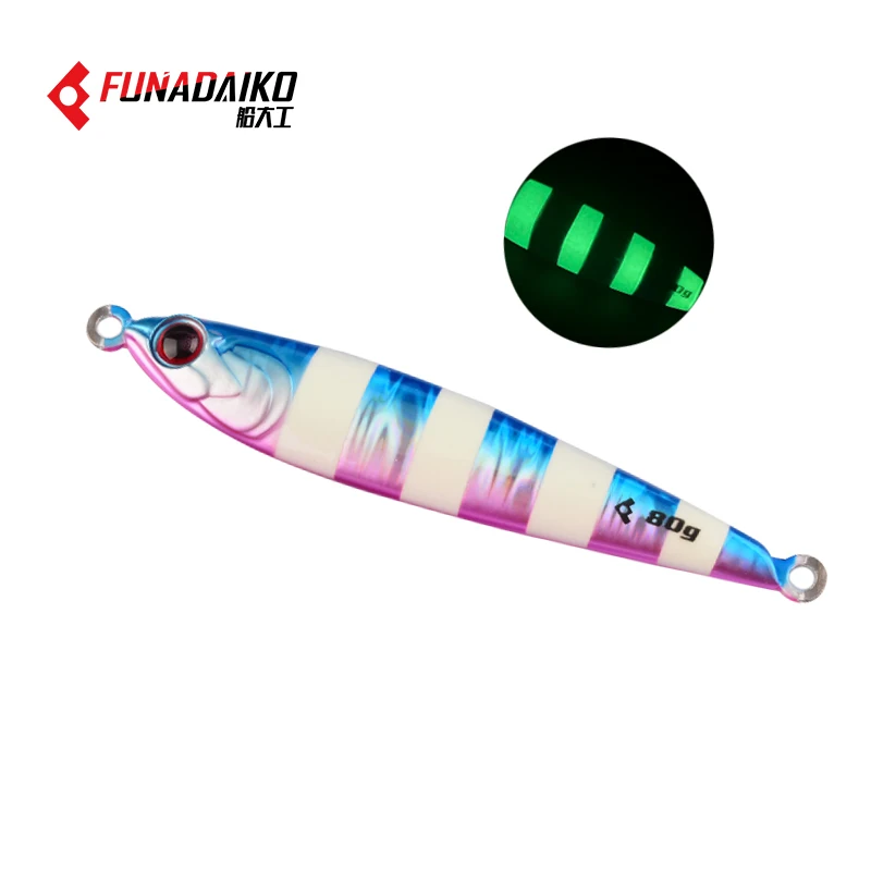 

FUNADAIKO Tungsten 30g 40g 60g 80g 100g 120g Speed isca artificial Luminous Fishing Bait Jig Saltwater Lure