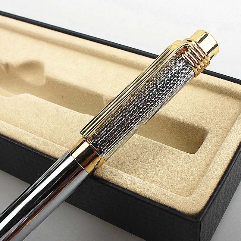 luxury pen 163 Smooth gold Silver Black office Ballpoint pen New student School Stationery Supplies pens for writing