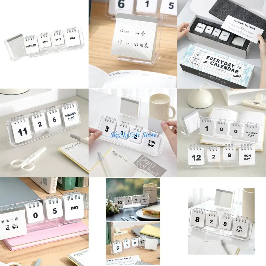 

E65E Contemporary Reusable Acrylic Calendar Minimalist Design For Home And Workspaces