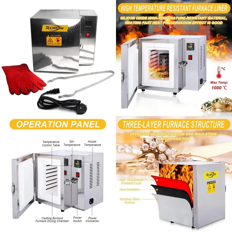 2026 Multi-Purpose Casting Oven - 1500W & 15.5kg for Metal Clay Artisan