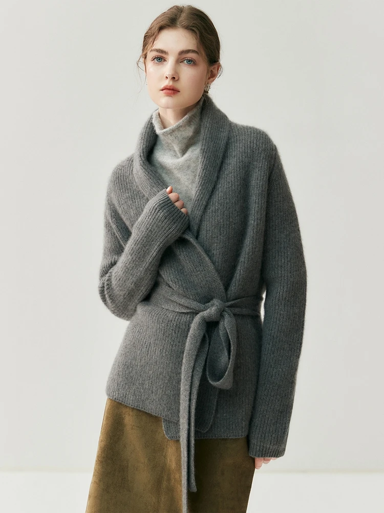 

CHICUU Women 100% Cashmere Sweater Thick Luxury Bathrobe Style Cashmere Cardigan Comfy Warm Cashmere Knitwear Autumn Winter Coat