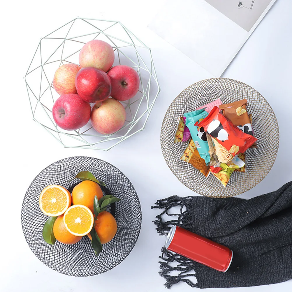 

Snack Storage Basket Nordic Iron Fruit Basket Big Size White For Living Room Coffee Table Party Use Fruit Bowls Kitchen