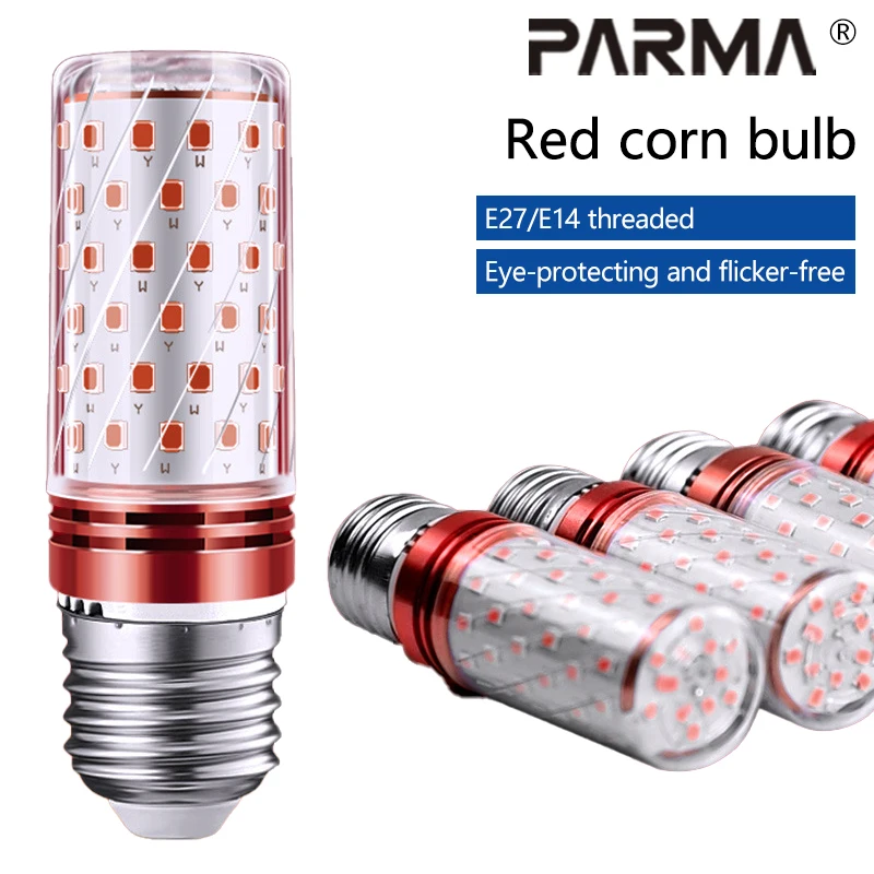 Red led bulbs, New Year red lanterns E27 and E14, screw corn lamps, ultra-bright energy-saving household festive decorative ligh