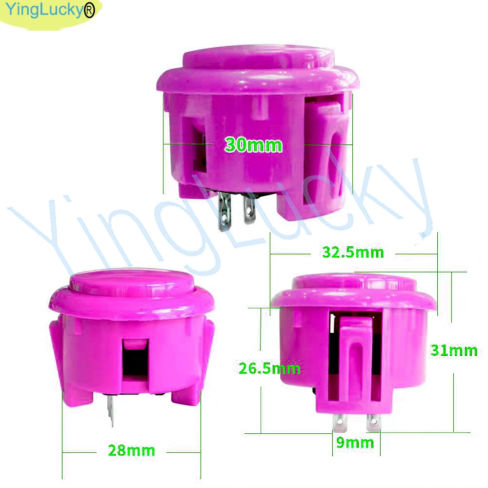 مفتاح زر ضغط لعبة أركيد، نسخة، سانوا، OBSF، وحدة تحكم Hitbox، أجزاء الكرة والدبابيس Neo Geo DIY، 30 مم، 24 مم، 200 قطعة #6