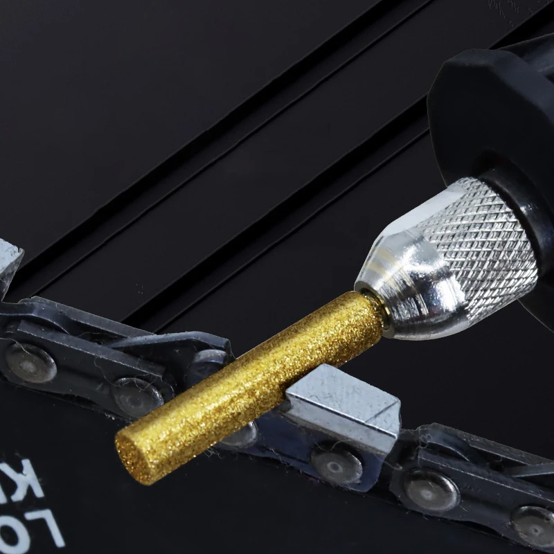 Afiador cilíndrico de motosserra, serra de corrente, escultura revestida, ferramentas de diamante, arquivo de moagem de rebarbas, 4/4.8/5.5mm, pedra 6/12 peças