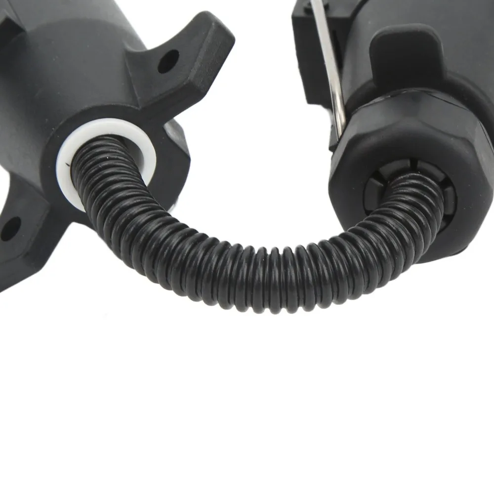7 Way Round Trailer Plug Adapter Conductivity Terminals Coiled Cable Wire Connector Ergonomic RV Truck Conversion