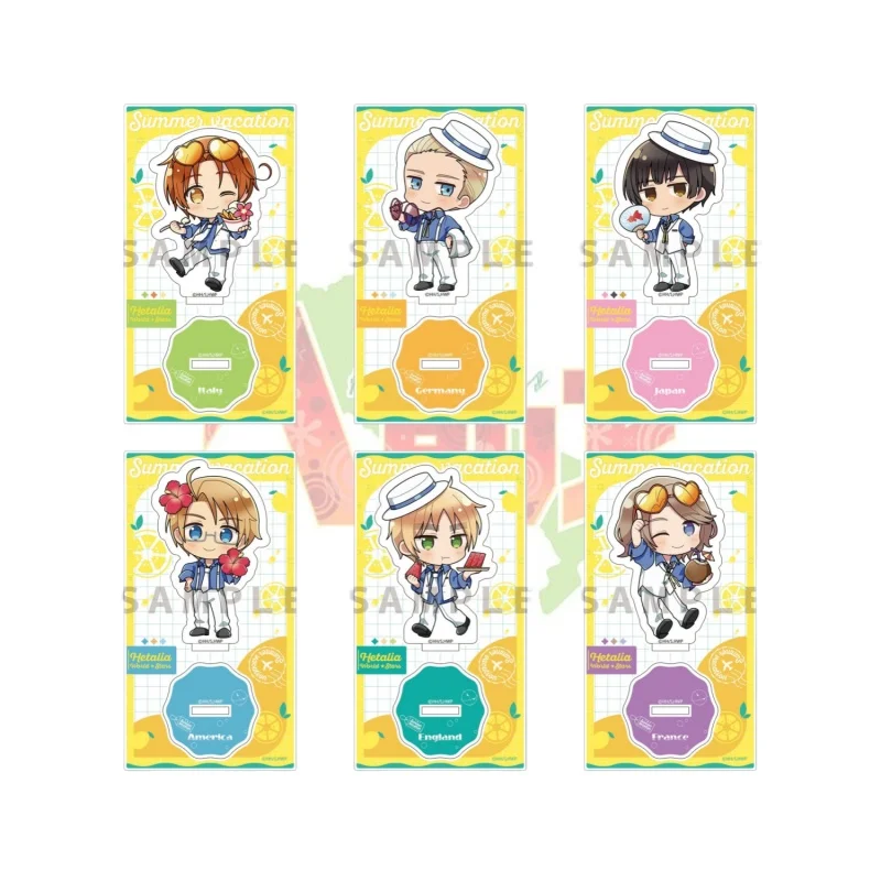 Hetalia World Stars Acrylic Stand, Feliciano Ludwig Kiku Figure Standee,World Gourmet Summer Theme Anime Desk Decor Keychain