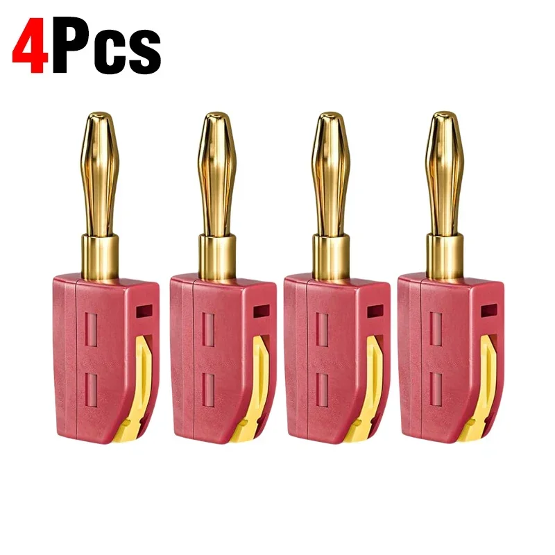 1-6PCS Tragbare 32A 4mm Bananen Stecker Solderless Quick Connect Hohe Strom Vergoldete Anschlüsse audio Kupfer Lautsprecher Verstärker