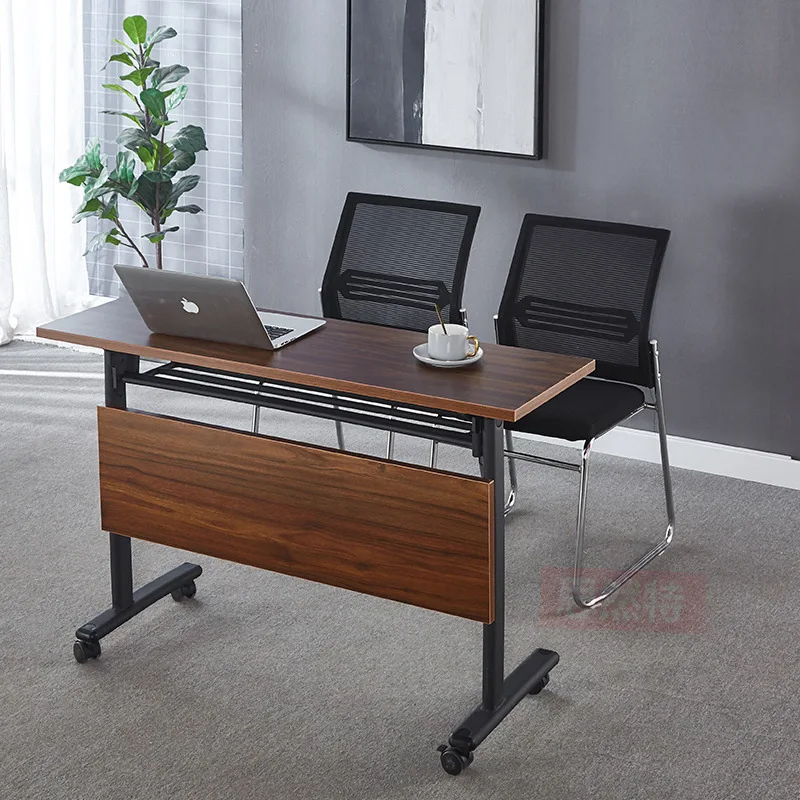 Folding training table, desk can be spliced educational institutions rollover conference mobile desk and chair combination