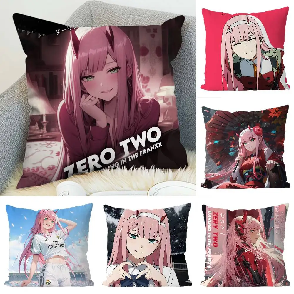 

DARLING In The FRANXX 002 Pillow Case Luxury Double-sided For Car Pillows 45x45 Cushions Cover Home And Decoration Sofa Pillowca