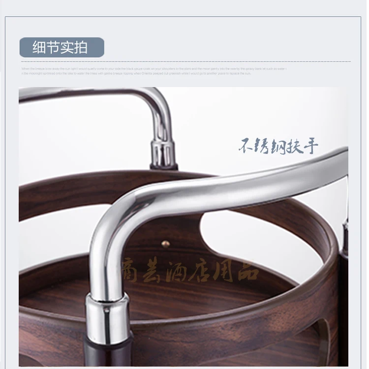 

Грузовик для доставки чая в ресторане отеля, двухслойный круглый винный грузовик из цельного дерева, грузовик для торта