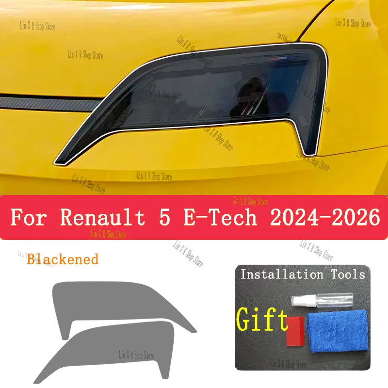 

For Renault 5 E-Tech(2024-2026)TPU Car Exterior Headlights Anti-Scratch Protective Film Headlamps Repair Sticker Accessories Ref