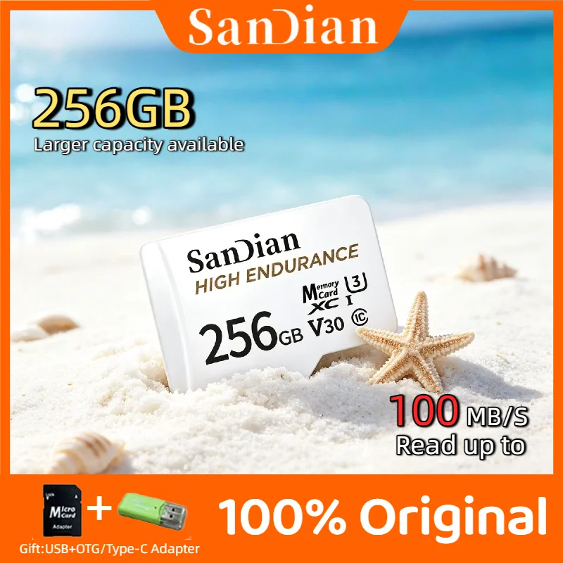 Original V30 C10 128GB 256GB High Endurance Micro TF SD Card For Dash Camera Home Security Surveillance 4K Video