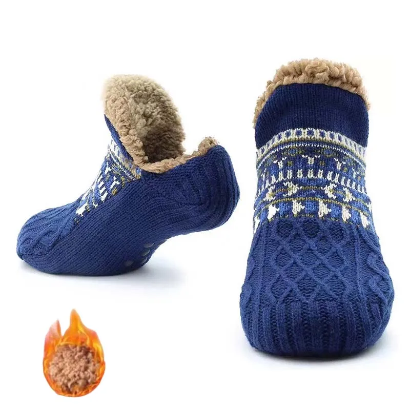 Men Women Home Slippers Socks Fall and Winter  Floor Socks Knitted Adult Plush Carpet Socks Home Sleeping Warm Artifact