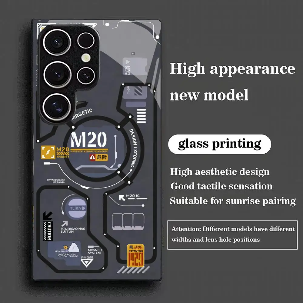 Creative circuit board tempered glass phone case suitable for Samsung Galaxy S26 S25 S24 S22 S21 S20 FE/Ultra/Plus fashion