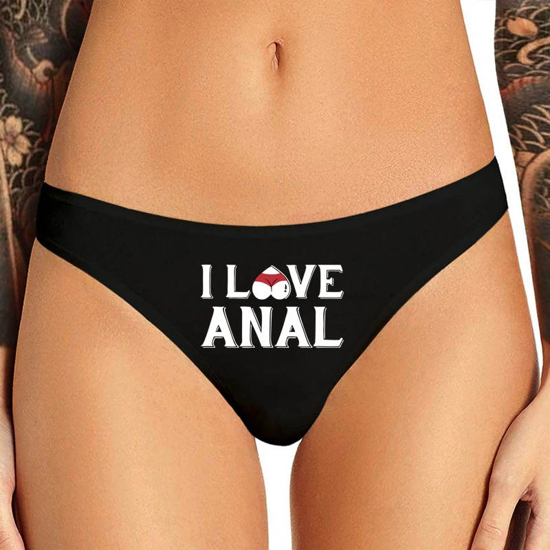 I LOVE ANAL Letters Print Underwear for Women Cute Underwear for Girls Hotwife Sexy Seamless Thong Underwear Panties for Women