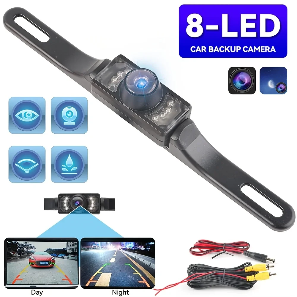 7LED License Plate Backup Camera Car Rear View Camera for Vehicle Multimedia MP5 4.3inch 5inch 7in Monitor for Pickup RV Camper