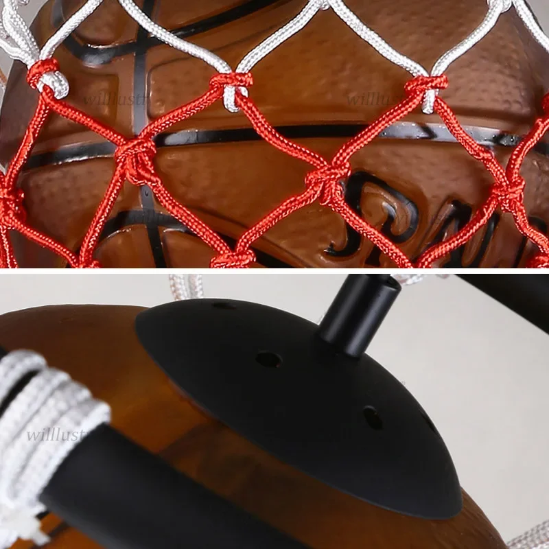 

Ретро стеклянный баскетбольный подвесной светильник, винтажный подвесной светильник, детская комната, тренажерный зал, магазин спортивной одежды, подвесная потолочная люстра