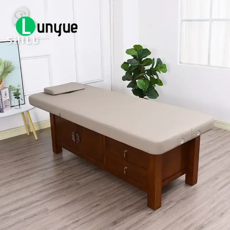 Wooden Frame Spa Massage Bed Full Body Beauty Furniture for Commercial Hotel Gym School Outdoor Use Modern Style
