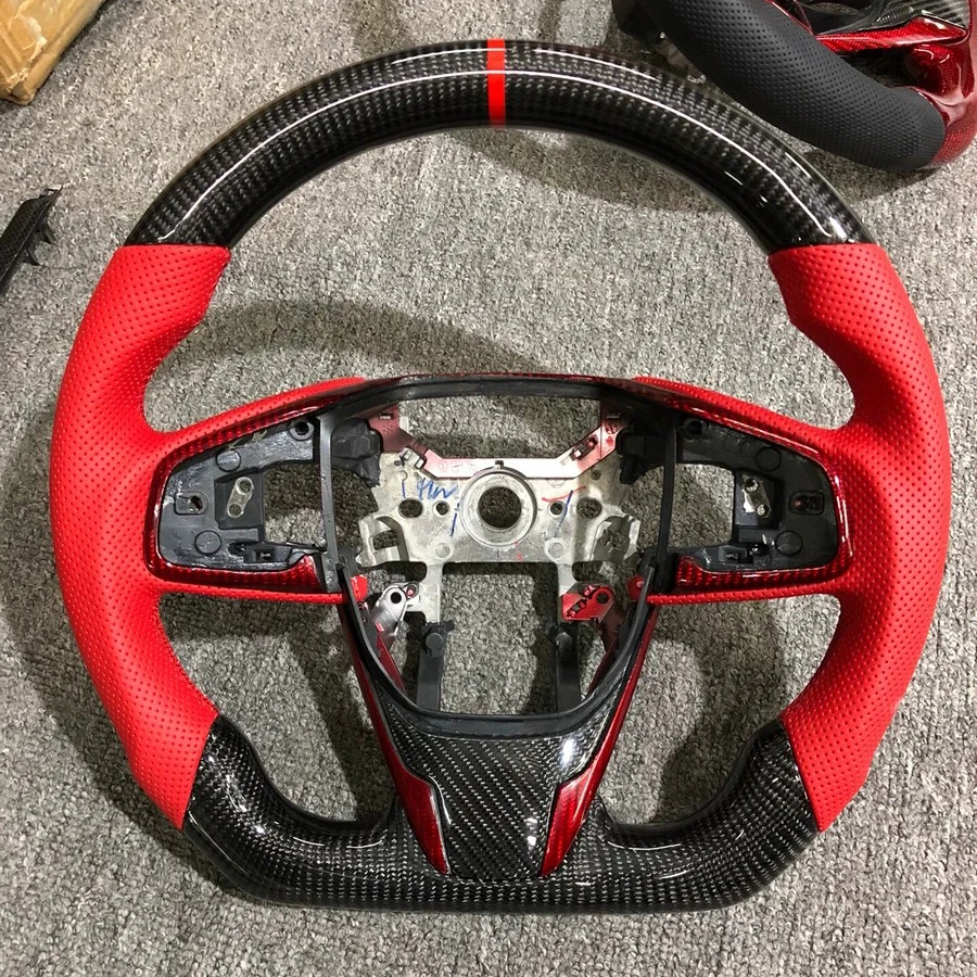 Cuatomized Carbon Fiber Racing Steering Wheel For Honda Civic 2016 2017 2018 2019 2020 2021 10th