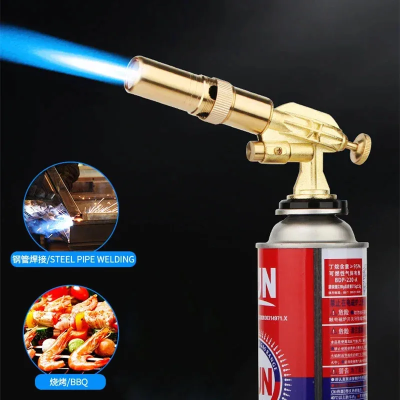 

Welding Gas Torch Copper Butane Burner Flame Gun Ignition Outdoor Camping BBQ Flamethrower Welding Equipment Kitchen Lighter