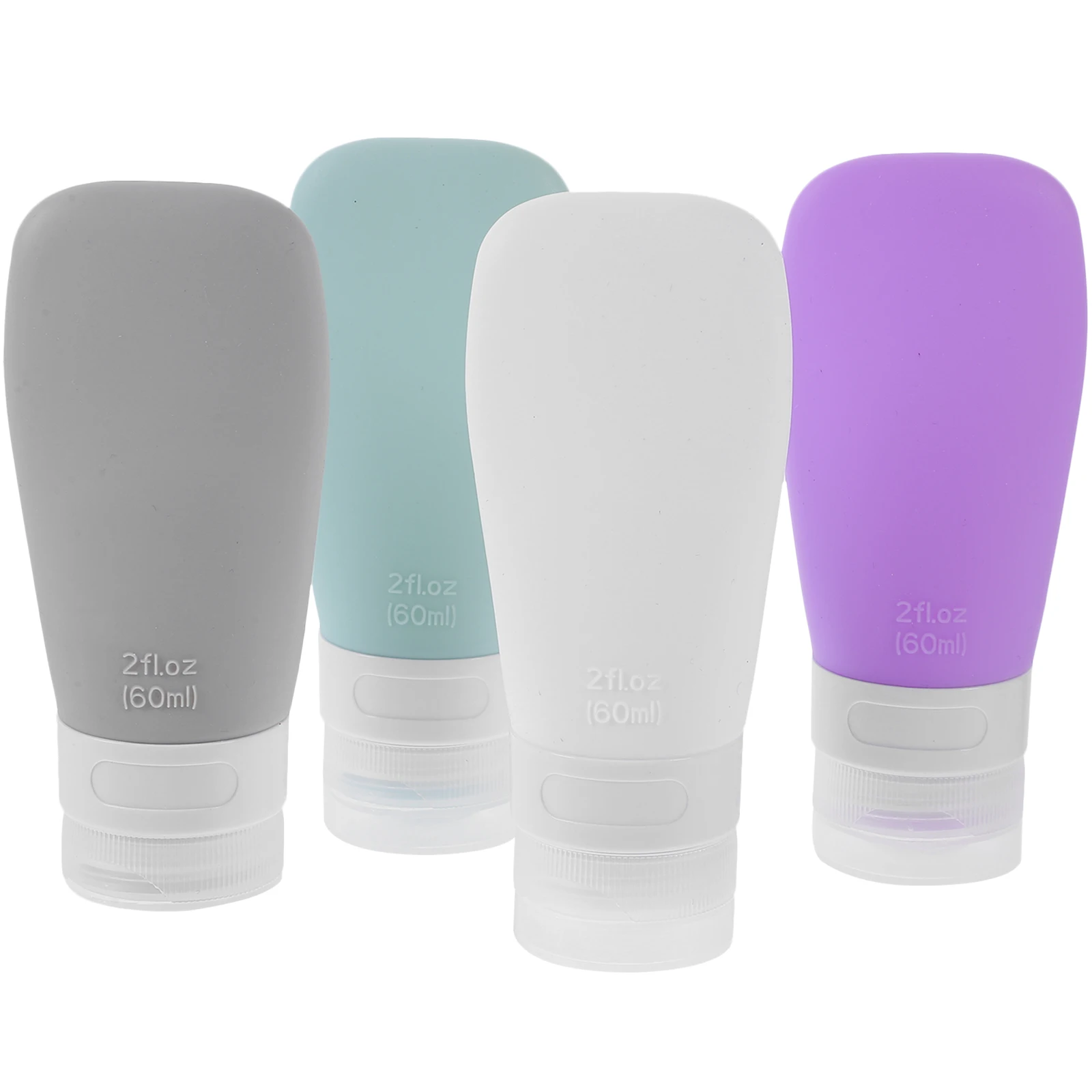 

4Pcs Refillable Silicone Travel Bottles Empty Lotion Shampoo Squeeze Bottles Leakproof Portable Travel Empty Shampoo Bottle