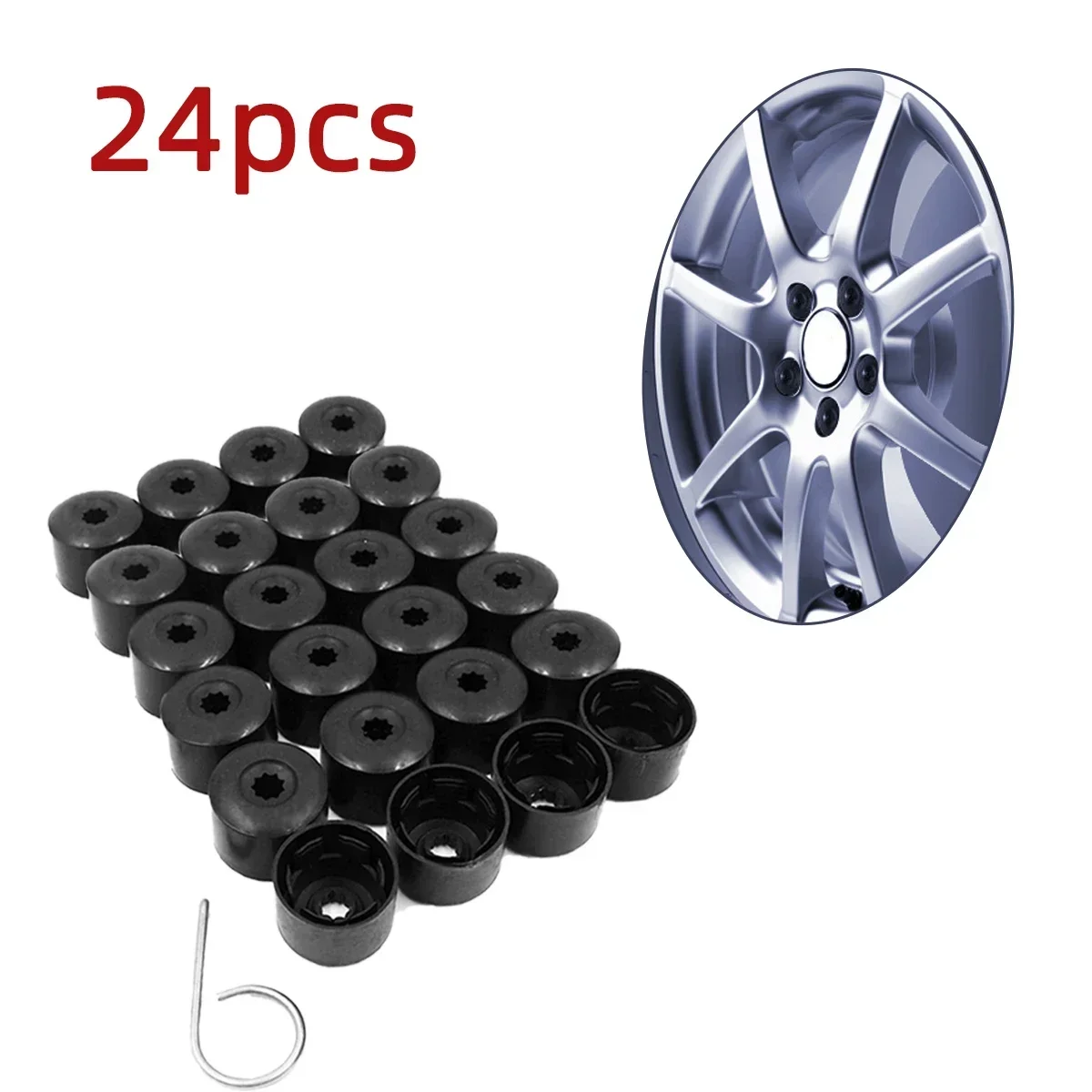 Suitable for 17mm Volkswagen New Jetta Golf Bora Sagitar Magotan Tire Bolt Decorative Cap Wheel Hub Volkswagen 24PCS