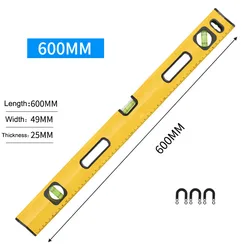 O50 600MM High Precision Aluminum Alloy Spirit Level Ruler with Magnetic Construction Bubbles Level Tools